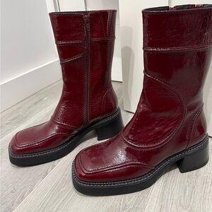 Miista burgundy booties - never worn! - size 9.5